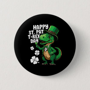 Gelukkige St Pat T-rex Dag St Patricks Dag Dinosau Ronde Button 5,7 Cm