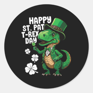 Gelukkige St Pat T-rex Dag St Patricks Dag Dinosau Ronde Sticker