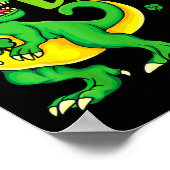 Gelukkige st pat t rex dag st patricksdag dinosaur poster (Hoek)