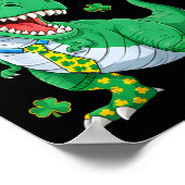 Gelukkige st pat trex dag dino st patricks dag peu poster (Hoek)