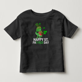 Gelukkige St Pat Trex Dag Dinosaurus Peuter St Pat Kinder Shirts