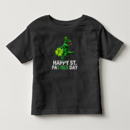Gelukkige St Pat Trex Dag Dinosaurus Peuter St Pat Kinder Shirts