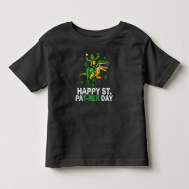 Gelukkige St Pat Trex Dag Dinosaurus Peuter St Pat Kinder Shirts