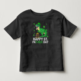 Gelukkige St Pat Trex Dag Dinosaurus Peuter St Pat Kinder Shirts