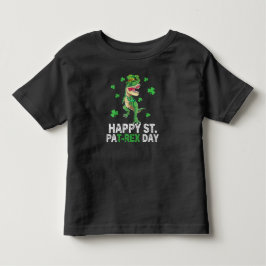 Gelukkige St Pat Trex Dag Dinosaurus Peuter St Pat Kinder Shirts