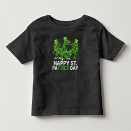 Gelukkige St Pat Trex Dag Dinosaurus Peuter St Pat Kinder Shirts