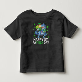 Gelukkige St Pat Trex Dag Dinosaurus Peuter St Pat Kinder Shirts