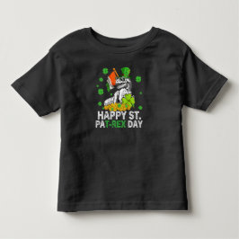 Gelukkige St Pat Trex Dag Dinosaurus Peuter St Pat Kinder Shirts