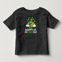 Gelukkige St Pat Trex Dag Dinosaurus Peuter St Pat Kinder Shirts