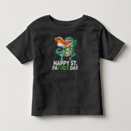 Gelukkige St Pat Trex Dag Dinosaurus Peuter St Pat Kinder Shirts