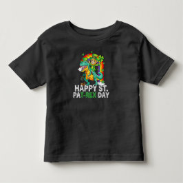 Gelukkige St Pat Trex Dag Dinosaurus Peuter St Pat Kinder Shirts