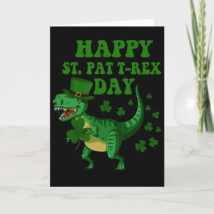 Gelukkige St Pat Trex Dag Dinosaurus St Patricks D Kaart