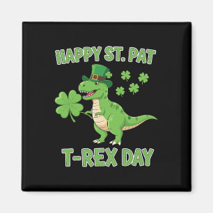 Gelukkige St Pat Trex Dag Grappige Dinosaur Shamro Magneet