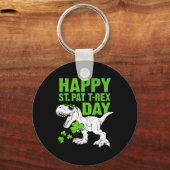 Gelukkige St Pat Trex Dag St Patricks Dinosaur Peu Sleutelhanger (Voorkant)