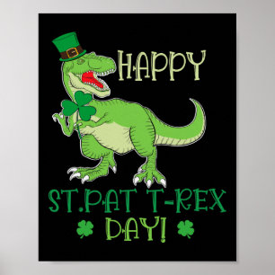 Gelukkige St Patrex Dag Pat T-rex Dino Ierse Pat T Poster