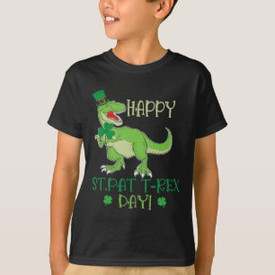 Gelukkige St Patrex Dag Pat T-rex Dino Ierse Pat T T-shirt