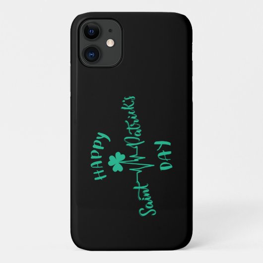 Gelukkige St. Patrick Dag Hartslag polsslag Klaver Case-Mate iPhone Case (Achterkant)