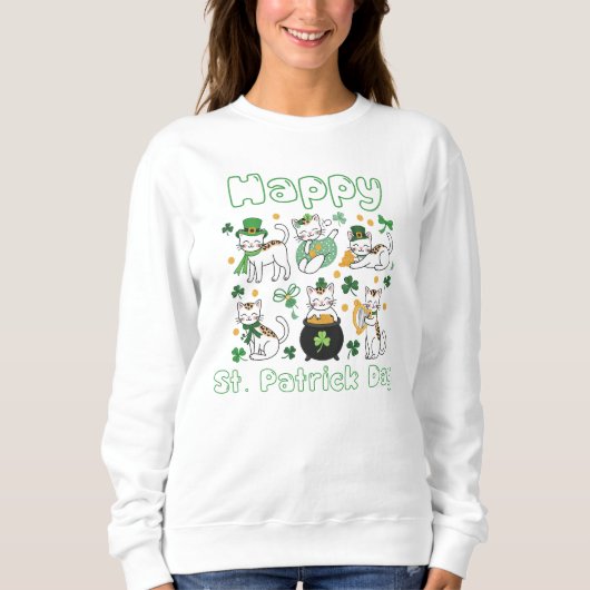 Gelukkige St. Patrick Dag Katten Trui (Voorkant)