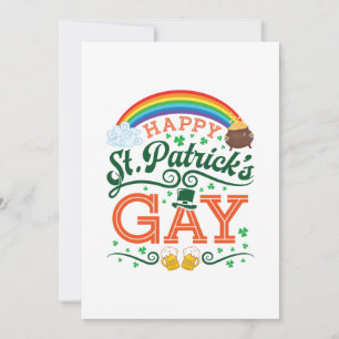 Gelukkige St. Patrick Gay LGBTQ Pride Regenboog Feestdagenkaart