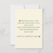 Gelukkige St. Patrick's Dag Aangepaste Naam Klaver Kaart (Achterkant)