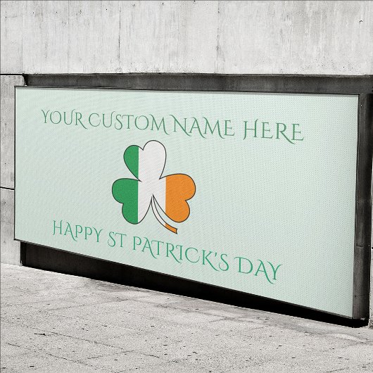 Gelukkige St. Patrick's Dag Aangepaste Naam Shamro Spandoek
