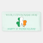 Gelukkige St. Patrick's Dag Aangepaste Naam Shamro Spandoek (Horizontaal)