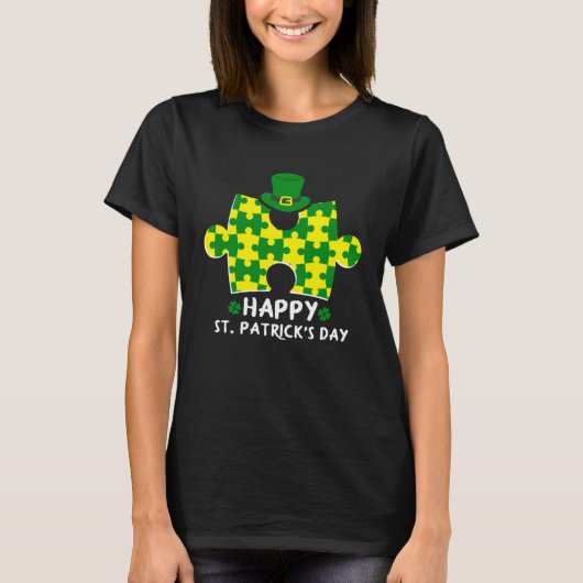 Gelukkige St. Patrick's Dag Autisme T-shirt (Voorkant)
