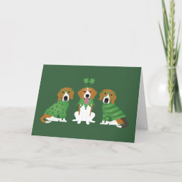 Gelukkige St. Patrick's Dag Beagle Honden Feestdagen Kaart