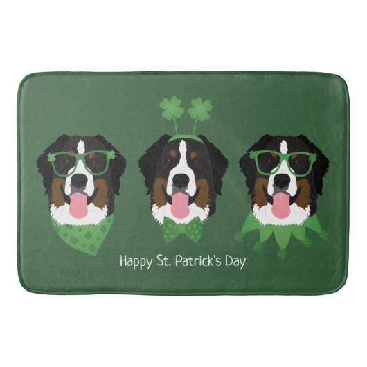 Gelukkige St Patricks Dag Berner Mountain Dogs Badmat (Voorkant)
