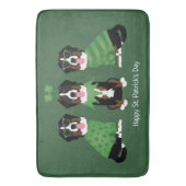 Gelukkige St Patricks Dag Berner Mountain Dogs Badmat (Voorkant Verticaal)