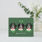 Gelukkige St Patricks Dag Berner Mountain Dogs Briefkaart (Staand voorkant)