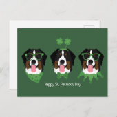 Gelukkige St Patricks Dag Berner Mountain Dogs Briefkaart (Voorkant / Achterkant)