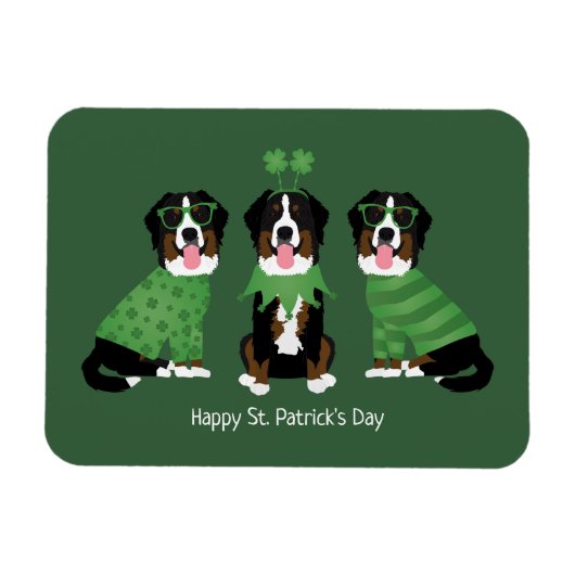 Gelukkige St Patricks Dag Berner Mountain Dogs Magneet (Horizontaal)