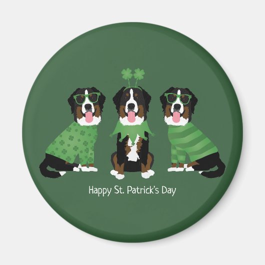 Gelukkige St Patricks Dag Berner Mountain Dogs Magneet (Voorkant)