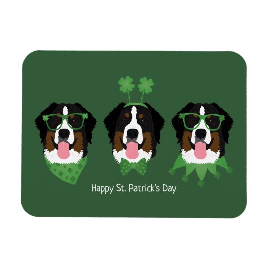 Gelukkige St Patricks Dag Berner Mountain Dogs Magneet (Horizontaal)