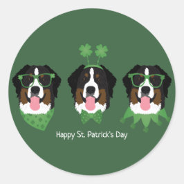 Gelukkige St Patricks Dag Berner Mountain Dogs Ronde Sticker