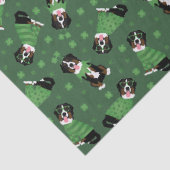 Gelukkige St Patricks Dag Berner Mountain Dogs Tissuepapier (Detail)