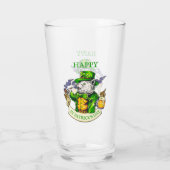 Gelukkige St. Patrick's Dag Bier Ierse Kat Grappig Glas (Achterkant)
