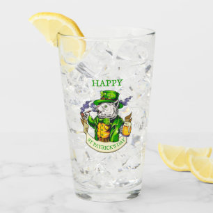 Gelukkige St. Patrick's Dag Bier Ierse Kat Grappig Glas