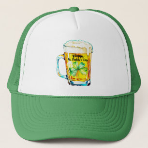 Gelukkige St. Patrick's Dag Bier Mok Klaver Ierse  Trucker Pet