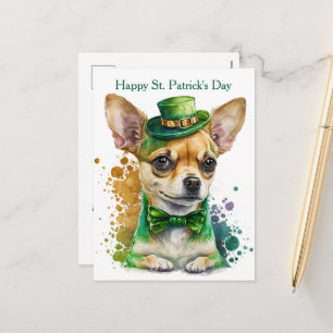 Gelukkige St. Patrick's dag chihuahua pup Feestdagenkaart