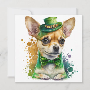 Gelukkige St. Patrick's dag chihuahua pup Feestdagenkaart