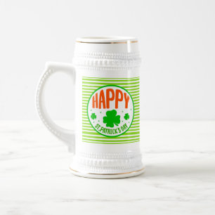 Gelukkige St. Patrick's Dag Cirkelontwerp Bierpul