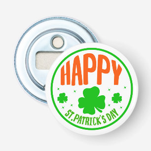 Gelukkige St. Patrick's Dag Cirkelontwerp Button Flesopener