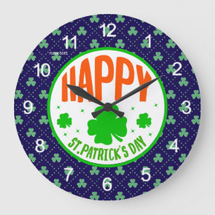 Gelukkige St. Patrick's Dag Cirkelontwerp Grote Klok
