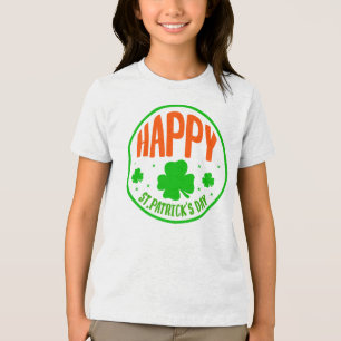 Gelukkige St. Patrick's Dag Cirkelontwerp Tri-Blend Shirt