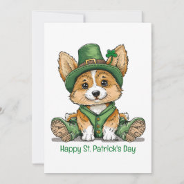 Gelukkige St. Patrick's Dag Corgi Hond Feestdagenkaart
