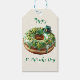 Gelukkige St. Patrick's Dag Donut met Leprechaun H Cadeaulabel