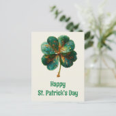 Gelukkige St. Patrick's Dag Elegante Klaver Briefkaart (Staand voorkant)
