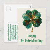 Gelukkige St. Patrick's Dag Elegante Klaver Briefkaart (Voorkant / Achterkant)